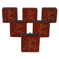 thumbnail image 1 of IBA Indianbeautifulart Poignées Gravées Rouges pour Porte de Placard en Bois Lot de 10, 1 of 3