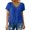 XB-Blue, variant on Seductiva Women's T-Shirts Short Sleeve Summer Tops Summer Newomen Loose T Shirt for Women V Neck Casual Cotton and Linen Blouse Women Casual Summer Tops Trendy Solid Loose Fit Tshirt Basic Tees