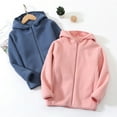 thumbnail image 3 of Kids Boys Girls Winter Warm Fleece Hooded Jackets Outerwear Zipper Hoodie Coats with Pockets 4-12 years, 3 of 9