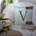 thumbnail image 3 of Carolines Treasures CJ1003-VPW1414 Letter V Initial Monogram - Blue Stripes Decorative   Canvas Fabric Pillow 14Hx14W, 3 of 4