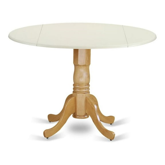 Pemberly Row Traditional Wood Dining Table in White/Oak Finish