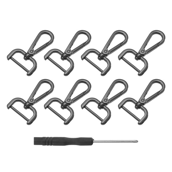 Uxcell 8Pcs Swivel Clasps, 1" Detachable Snap Hook with Screwdriver, Black