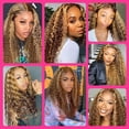 thumbnail image 7 of Grace Length Highlight Deep Wave Ombre 4/27 Wigs 13x1 T Part Lace Front Wigs Human Hair for Women Brazilian Deep Wave Lace Frontal Wigs 180% Density 22 inch, 7 of 7