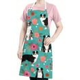 thumbnail image 5 of Australian Shepherd Dog and Flower Apron-Garden Aprons for Women with Pockets-Cotton Linen Waterproof Kitchen Cooking Gardening Aprons Adjustable for Kitchen,Cooking,BBQ and Salon 33x27 Inch, 5 of 7