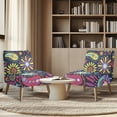 thumbnail image 4 of HELLHERO Elastic Bottom Armless Accent Chair Cover Stain Protection Easy to Install Armless Accent Chair Washable Cover for Living Room, Flowers, 4 of 8
