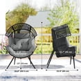 thumbnail image 3 of Outsunny Wicker Egg Chair, Indoor Outdoor Rattan Lounge Chair with Cushion, 3 of 10