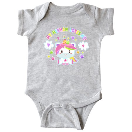 

Inktastic My Meemaw Loves Me with Cute Rainbow Unicorn Gift Baby Boy or Baby Girl Bodysuit