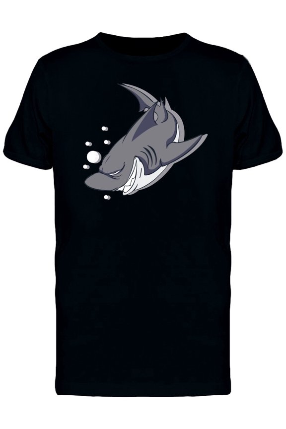 Happy Evil Shark Cartoon Tee Men's -Image by Shutterstock