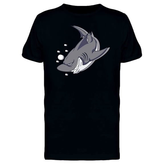 Happy Evil Shark Cartoon Tee Men's -Image by Shutterstock