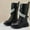 B_ Black, variant on Mwjwdo Girls' Mid Calf Boots Children's Casual Fashion Footwear Soft Leather High Top Stylish Princess Boots Winter Wear for Little Kids and Big Kids Black 34
