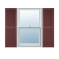 thumbnail image 1 of 12"W x 60"H Lifetime Vinyl, Custom Cathedral Top Center Mullion, Open Louver Shutters, w/Shutter-Loks (Per Pair), Wineberry, 1 of 12