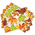thumbnail image 2 of Fall Placemats Set of 4 Autumn Thanksgiving Maple Leaf Place Mats 12x18 Inch Seasonal Rustic Harvest Washable Table Mats for Party Kitchen Dining Decoration, 2 of 8