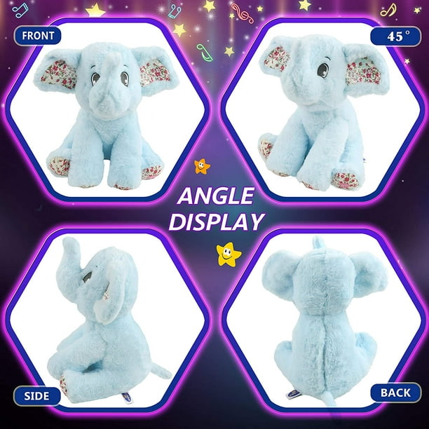 Bstaofy HHHC al Light Up Elephant HHHC Blue Cozy Floppy LED HHHC tuffed  Animals Berceuses Veilleuse Bedtime Toy pour les enfants Anniversaire pour  les tout-petits (HHHC) 