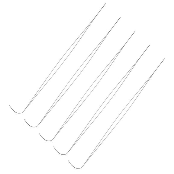 5PCS Big Eye Curved Beading Needles Stainless Steel Sewing Needles DIY Bead Spinner Needles Craft Making Tools