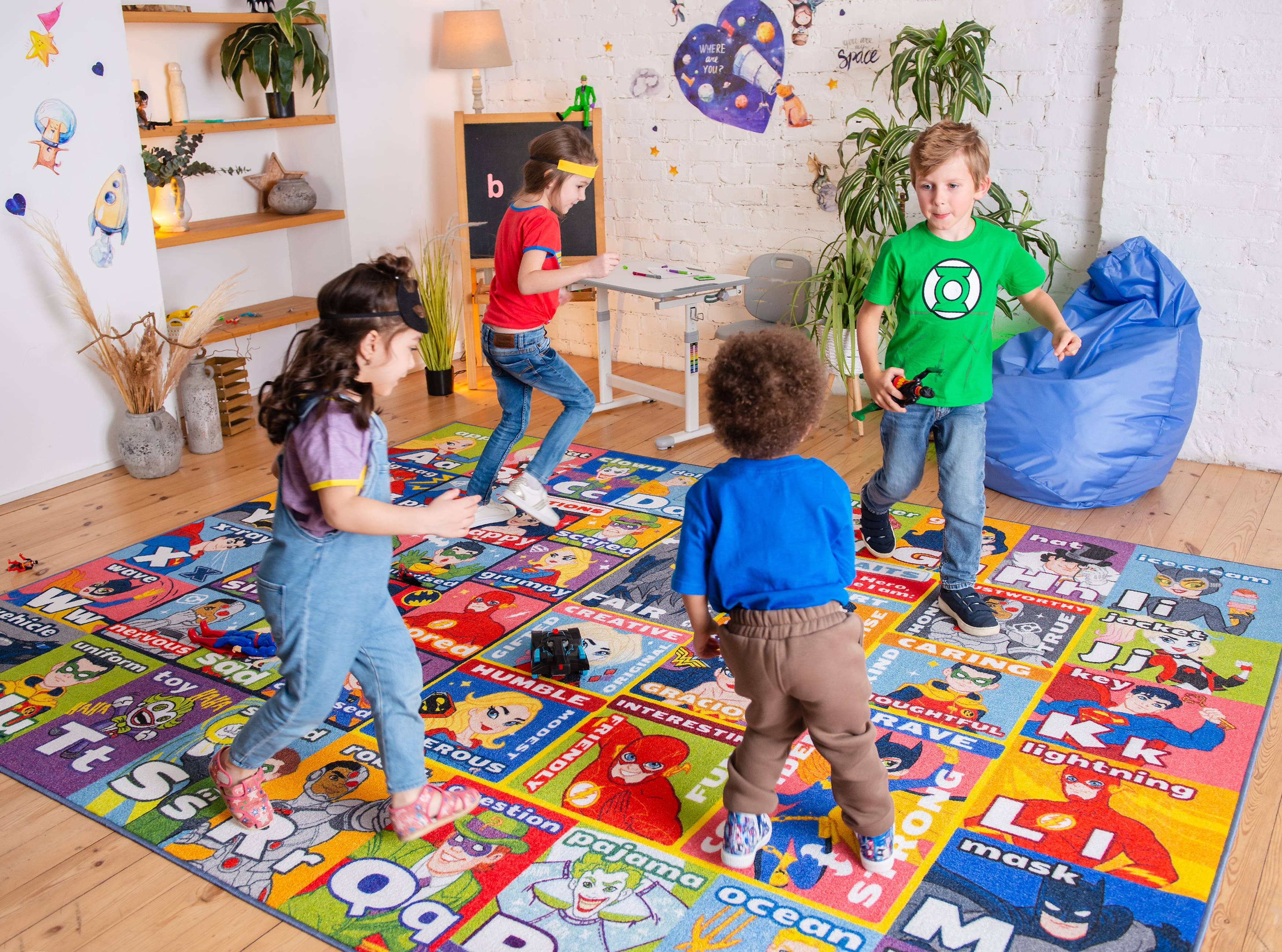 Champion Rugs Kids/Baby Room/Classroom Area Rug ABC Puzzle 5 Feet X 7 Feet A-Z and 1-9 - Play Safely Learn Educational & Have Fun -Ideal Gift for Children Baby Bedroom Play Room Game Mat 