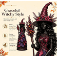 thumbnail image 5 of Enchanted Autumn Witch Figurine,12.2*4.3 Inch Hand-Painted Resin Fall Witch Figurine with Floral Witch Hat for Indoor Autumn and Halloween Tabletop Hobby Display, 5 of 9