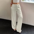 thumbnail image 5 of Pants for Women Cotton Linen Embroidered Wide Leg Pants Spring and Summer Loose High Waist Straight Casual Pants, 5 of 6