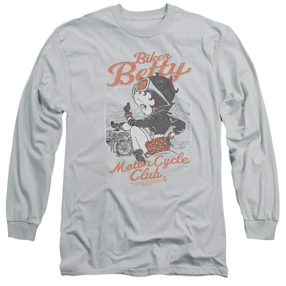Betty Boop Bbmc Long Sleeve T-Shirt Adult 18/1 Silver