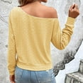 thumbnail image 4 of IROINNID Blouse for Women One-Shoulder Versatile Blouses Long Sleeve Basic Trendy Daily Casual Tops ,Yellow, 4 of 8