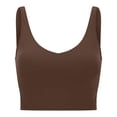 thumbnail image 4 of Gubotare Sports Bras for Women High Impact Sports Bras for Women High Support Racerback Padded Running Bra Tracii Square Neck Wireless Workout Gym Crop Top (Coffee,S), 4 of 4