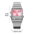 thumbnail image 3 of MMJ Vintage Square Digital Watch for Women Fashion Multicolor Electronic Wristwatch Slim Waterproof Daily Wear, 3 of 8