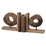 Set of 2 Country-Rustic Carved Wood Style Bookends 15.75"