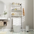 thumbnail image 2 of Gymax Étagère de Rangement au-Dessus de la Toilette à 3 Niveaux avec Barre Inférieure Réglable et Ajustable, 2 of 10