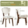 thumbnail image 5 of Primy Wooden Dining Chairs, Mid-Century Modern Fabric Upholstered Kitchen Side Chairs with Foot Pegs, Farmhouse Dining Room Chair Padded Backrest, Set of 2, 5 of 8