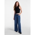 thumbnail image 2 of No Boundaries Mid Rise Baggy Jeans, 29", 31", 33" Inseams, Women's Sizes 00-24W, 2 of 5