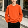 thumbnail image 3 of ITSAME Boys Girls Crewneck Sweatshirts Long Sleeve Solid Shirts Fall Winter Casual Base Pullover Tops Orange Size 7, 3 of 8