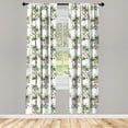 thumbnail image 3 of Ambesonne Flamingo Curtains, Watercolor Birds Flora, Pair of 28"x63", Multicolor, 3 of 5