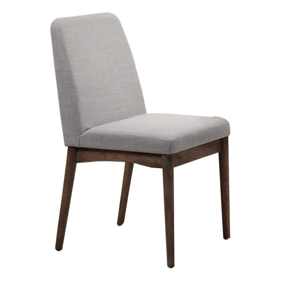 Benjara Lee Set of 2 Modern Wood Dining Chairs, Cushioned Seats, Tapered Legs, Gray