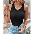 thumbnail image 3 of Camiseta sin mangas CHICME Athletic con sujetador incorporado para mujer, color negro-L, 3 of 7