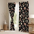 thumbnail image 3 of Feelyou Black Wheat Flower Curtains Pack of 2 (42x84 Each), Retro French Floral Curtains Blackout, Countryside Theme Bedroom Curtains, Curtains and Drapes Room Decor, 3 of 6