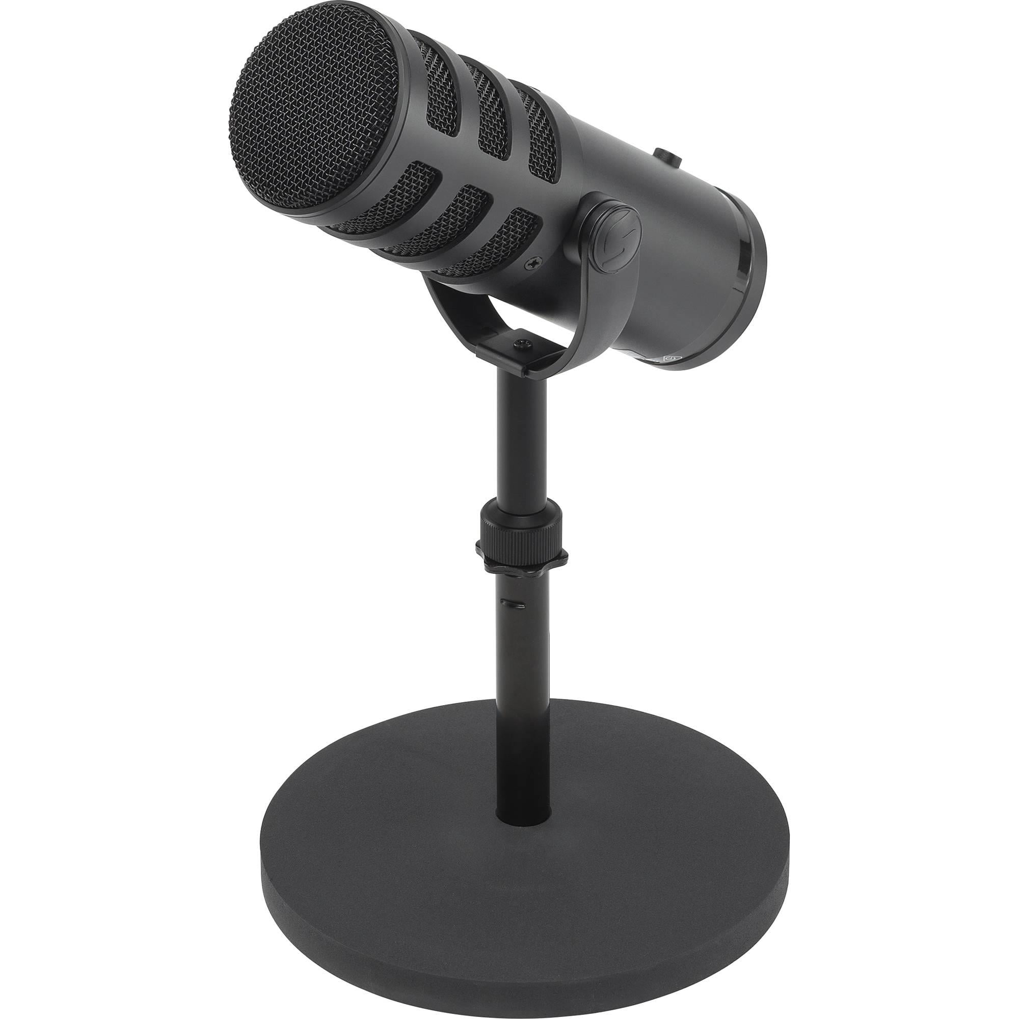 Samson Q9U XLR/USB Dynamic Broadcast Microphone + Desk Microphone Stand +  Mic Cable + Cleaning Cloth