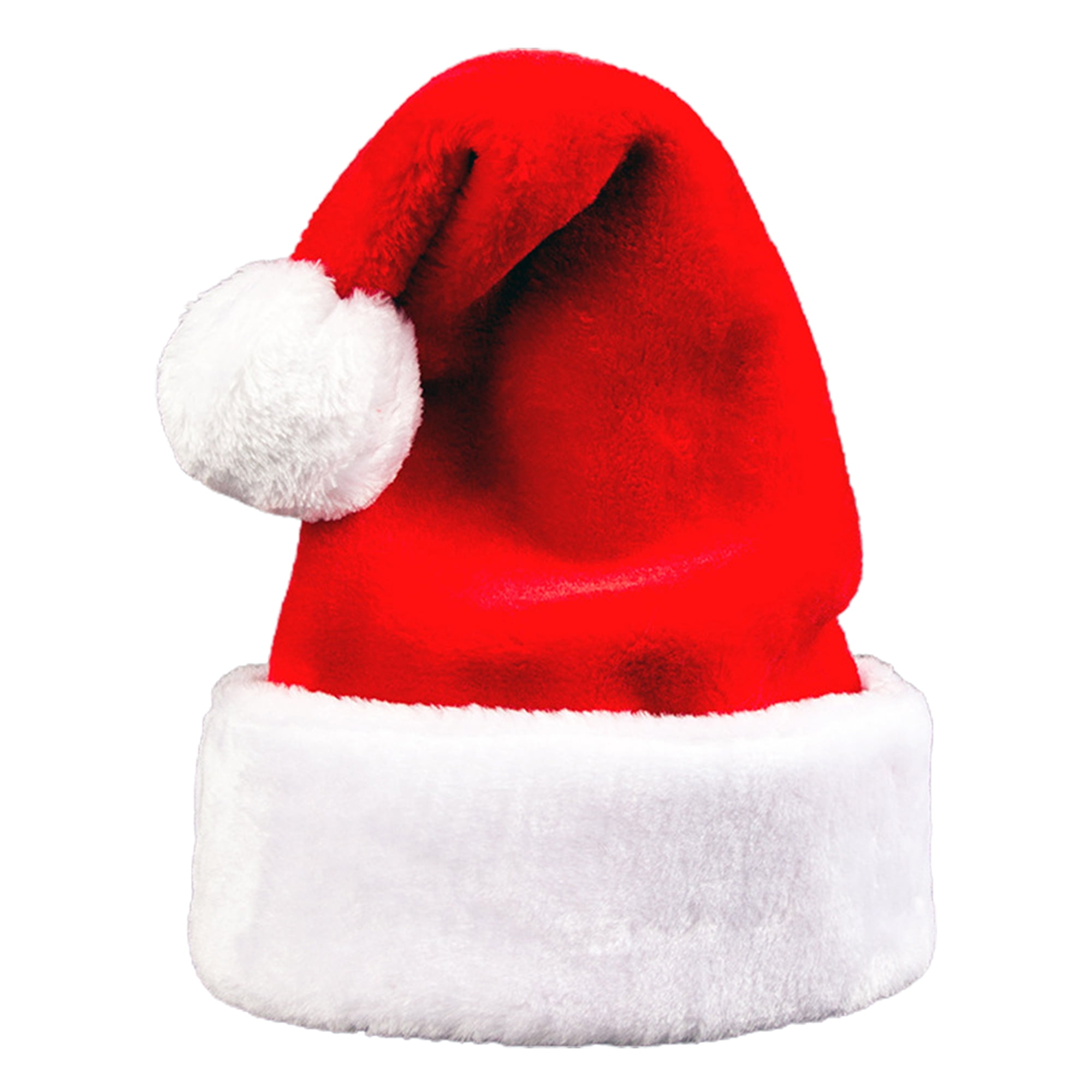 Pudcoco Plush Santa Hats Comfortable Christmas Hat for Adult Kids New ...