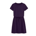 thumbnail image 7 of AnuYalue Dresses for Women 2026 Crew Neck T Shirt Casual Mini Dresses Tie Waist Sundresses with Pockets, 7 of 7