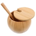 thumbnail image 1 of Shisuyan Bamboo Seasoning Jar Natural Bamboo Salt Jar with Cover and Spoon Bamboo Condiment Jar for Storing Salt Sugar Pepper Kitchen Seasoning Container, 1 of 8