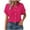 Hot Pink, variant on yievot Womens Button Down Shirts Oversized Short Sleeve Collared Blouses Lapel Casual Summer Tops