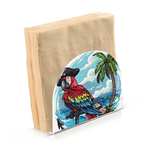 JSTEL Pirate Parrot Napkin Holder for Table Cocktail Farmhouse, Paper Napkins Dispenser for Home Kitchen Coffee Shop Dining Room Decor