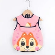 Baby Kids Toddler Long Sleeve Scarf Waterproof Art Smock Feeding Bib Apron Pocket Infant Boys Girls Burp Cloth Bandana Bibs E8 3-4 years old