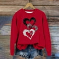 thumbnail image 6 of Girls Red Sequin Heart Sweatshirt, Sparkle Crewneck Top for Kids 4-14 Years, Soft Stretch Valentine Party Casual Wear,Size 4 T, 6 of 9