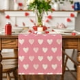 thumbnail image 2 of FYTPOV Flax Table Runner, Valentines Day Decorations, Hearts Printed Pink Table Runner for Wedding Party, Christmas Runner for Table Home Decor, 13x47 inch, 2 of 5