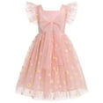 thumbnail image 2 of IBTOM CASTLE Kids Girls Birthday Party Sundress Floral Embroidery Backless Princess Tulle Tutu Wedding Pageant Dress 3-4 Years Pink Daisy, 2 of 8
