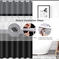 thumbnail image 5 of Black Grey Geometric Shower Curtain Sets with 12 Hooks,Modern Boho Farmhouse Bathroom Curtain,Water Repellent Polyester Fabric Abstract Bath Curtain Washable for Bathroom Decor 72x72in, 5 of 6