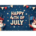 thumbnail image 4 of Cartoon Patriotic Banner Happy 4th of July Decorative Design Stars Stripes Celebration Banner for Independence Day Party Outdoor Decoration Holiday Event, 4 of 8