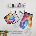 thumbnail image 5 of 5 Pcs Kitchen Set Heat Resistant Oven Mitts and Non-Slip Pot Holders with Adjustable Cooking Apron Colorful Clouds over Water, 5 of 6