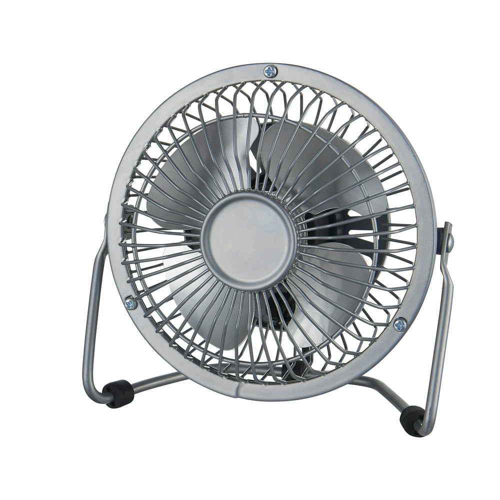 Mainstays 4 inch Metal Mini 360degree Pivot USB Personal Desktop Fan