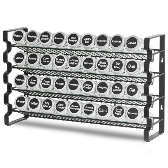 Over-The-Door Spice Rack Organizer 23x16 in, Space-Saving Kitchen Cabinet Storage for Seasoning Jars & Bottles