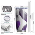thumbnail image 6 of 20 Oz Purple and Grey Abstract Art Artwork Coffee Tumbler Double Wall Insulated Stainless Steel Water Bottle | Metal Reusable Thermoses Flask with Cup Cap | Leak & Sweat Proof with Anti-Dust Lid, 6 of 7